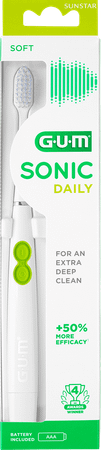 Gum Sonic Daily Brosse Dents Pile Blanche
