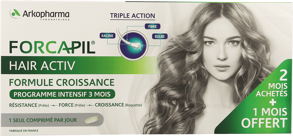 Forcapil Hair Activ Tabletten 3x30 3 Maand  -  Arkopharma Forcapil Hair Activ Tabletten 3x30 3 Maand  -  Arkopharma