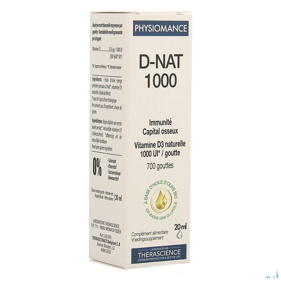D-Nat 1000 Flacon Gouttes 20 Ml Physiomance PHY269  -  Therascience