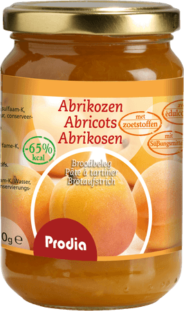 Prodia Broodbeleg Abrikoos + Maltitol 300 gr 6187  -  Revogan