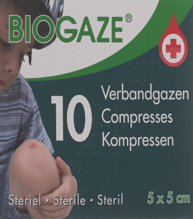 Biogaze 10 Verbandgazen 5 X 5 Cm