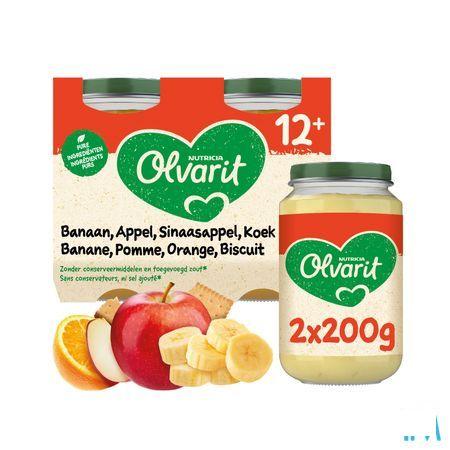 Olvarit Banaan Appel Sinaasappel Koek 2x200 gr 12m51  -  Nutricia