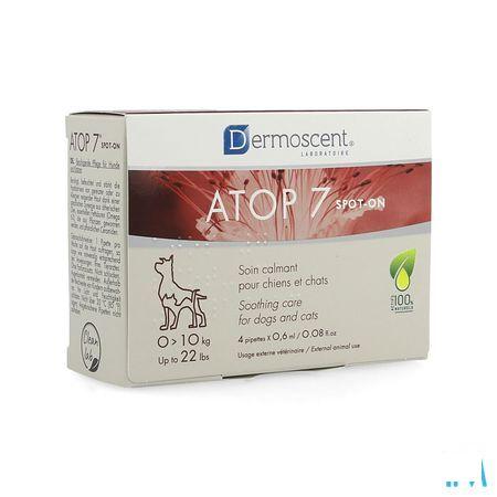 Dermoscent Atop 7 Spoton Chien Chat 1-10Kg 4X0,6ml