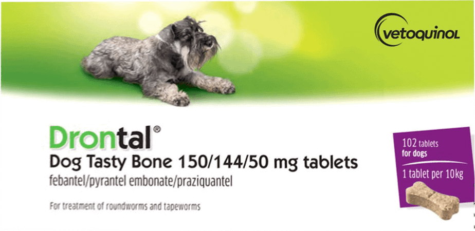 Drontal Tasty Bone 150/144/5 mg 10kg Dog Comprimes 17x6