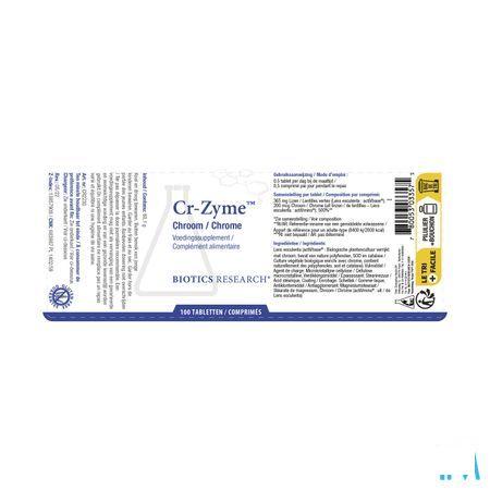 Biotics Cr-Zyme sans levure 200mcg 100 comprimés  -  Energetica Natura