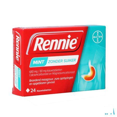 Rennie Mint zonder suiker kauwtabletten 24