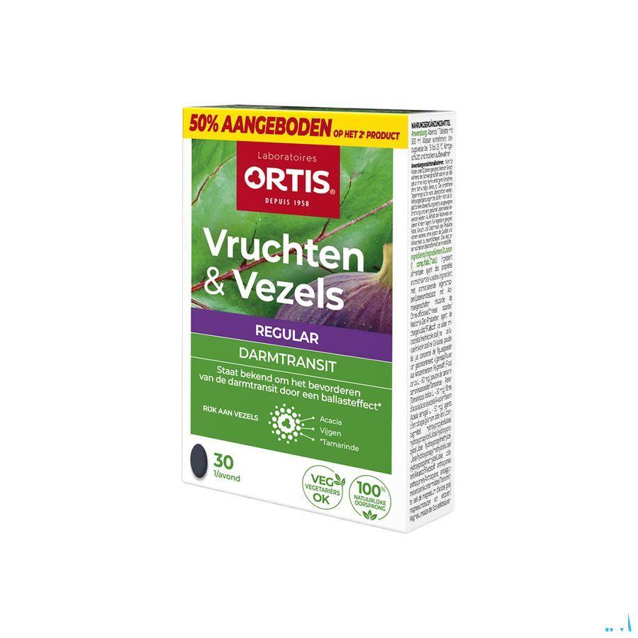 Ortis Vruchten & Vezels Regular Tabletten 2x30  -  Ortis