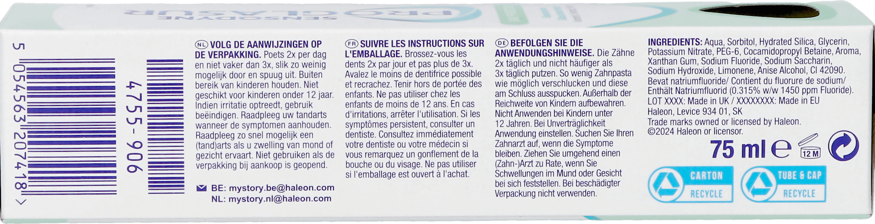 Sensodyne Proglasur Daily Protection Tube 75ml