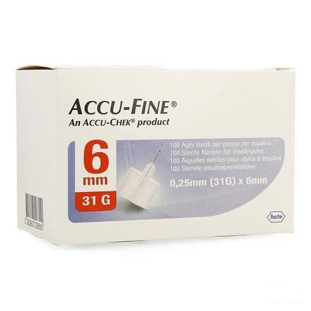 Accu Fine 31 gr 6mm 100  -  Roche Diagnostics