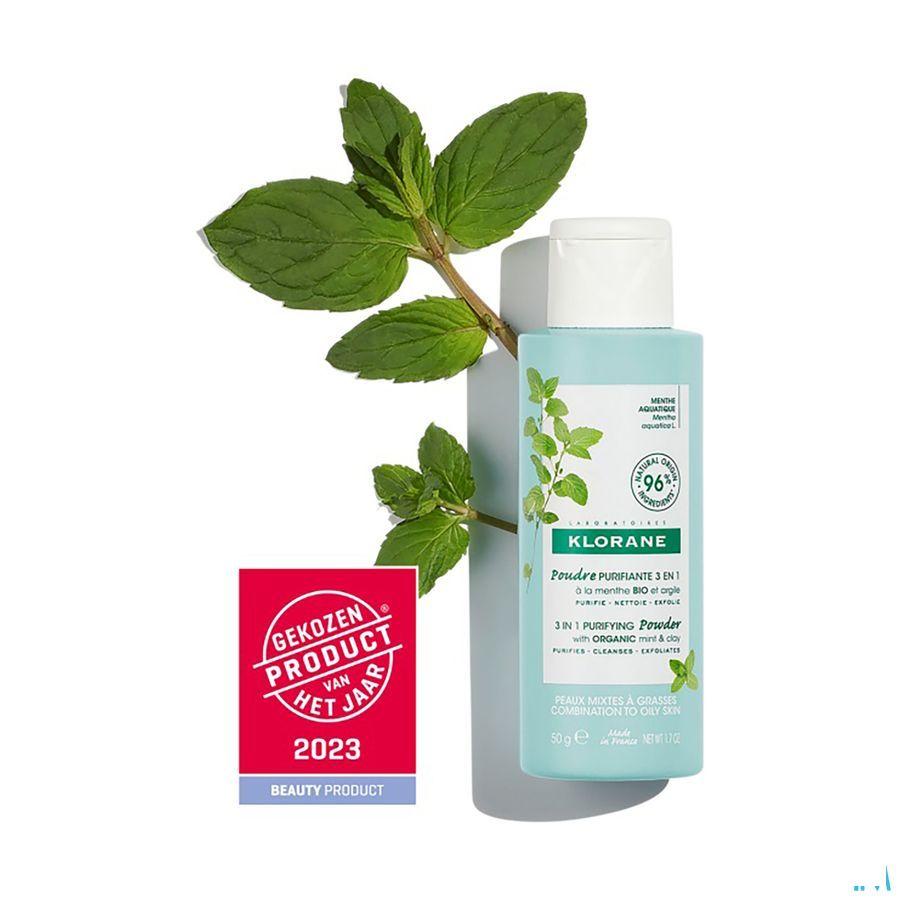 Klorane Gezicht Munt Aquatic Zuiverend Poeder 50 g
