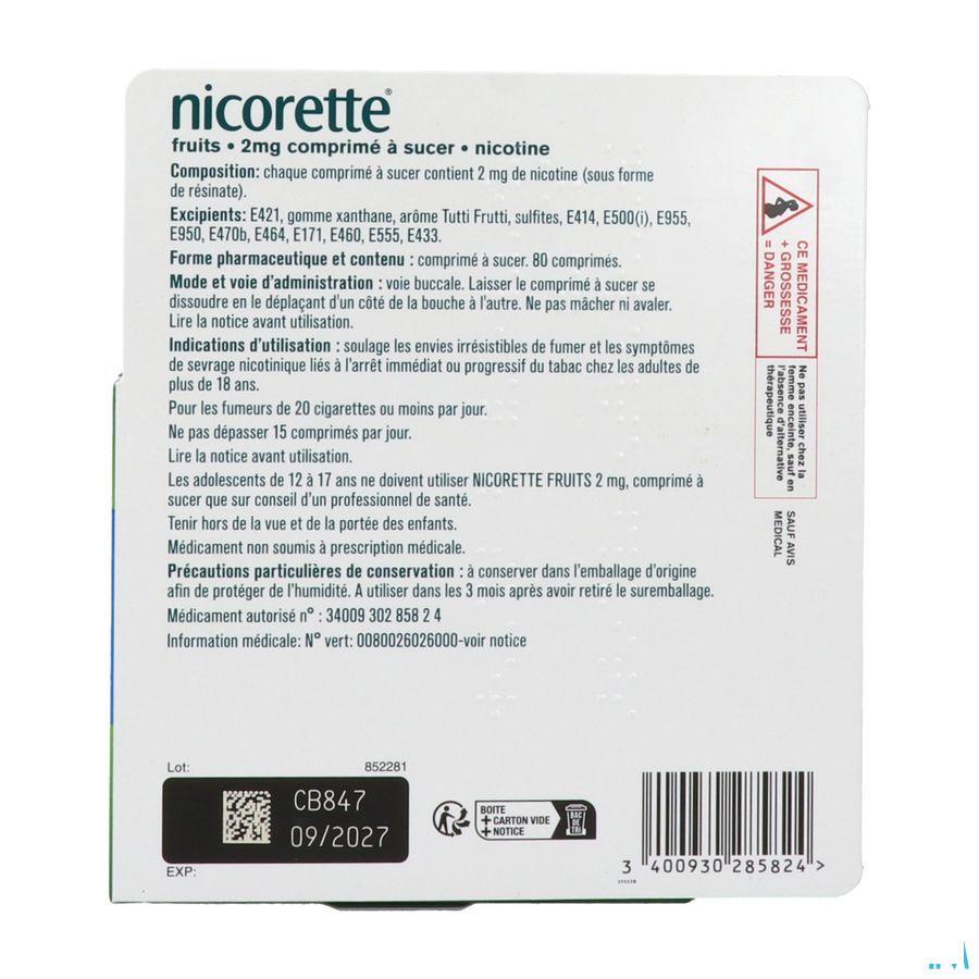 Nicorette Fruit 2Mg Zuigtabletten 80