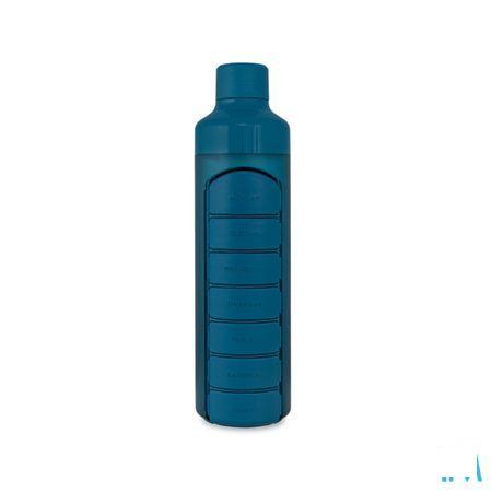 Yos Water Bottle & Pill Box Weekly Bold Blue