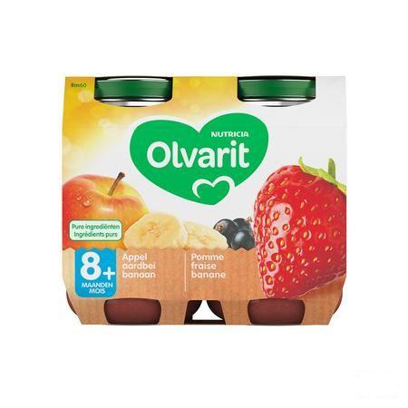 Olvarit Fruit Pomme Fraise Cassis 2x200 gr 8m60  -  Nutricia