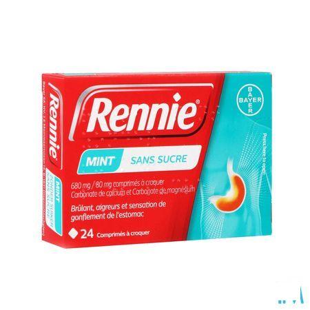 Rennie Mint zonder suiker kauwtabletten 24