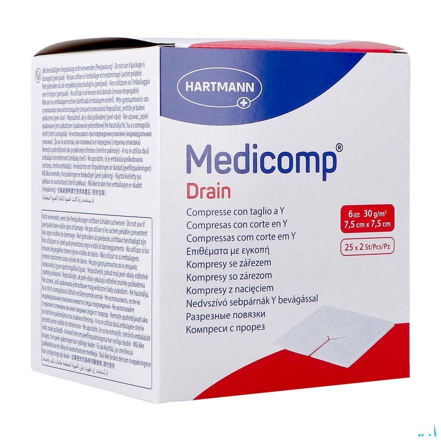 Medicomp Drain Kompres Steriel 7,5X7,5Cm 25X2 4215338  -  Hartmann