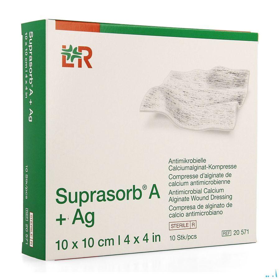 Suprasorb A+Ag Kp Alg. Calc. 10X10Cm 10 20571  -  Lohmann & Rauscher