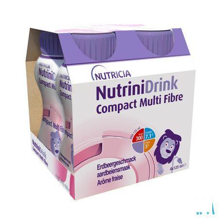 Nutrinidrink Compact Multi Fibre Aardbei 4x125 ml  -  Nutricia