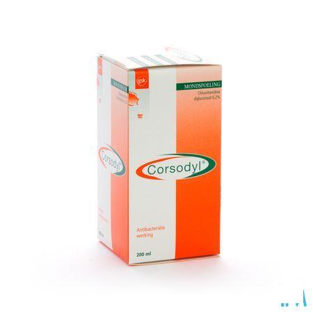 Corsodyl 2 mg/ml Solution Bain Bouche 200 ml