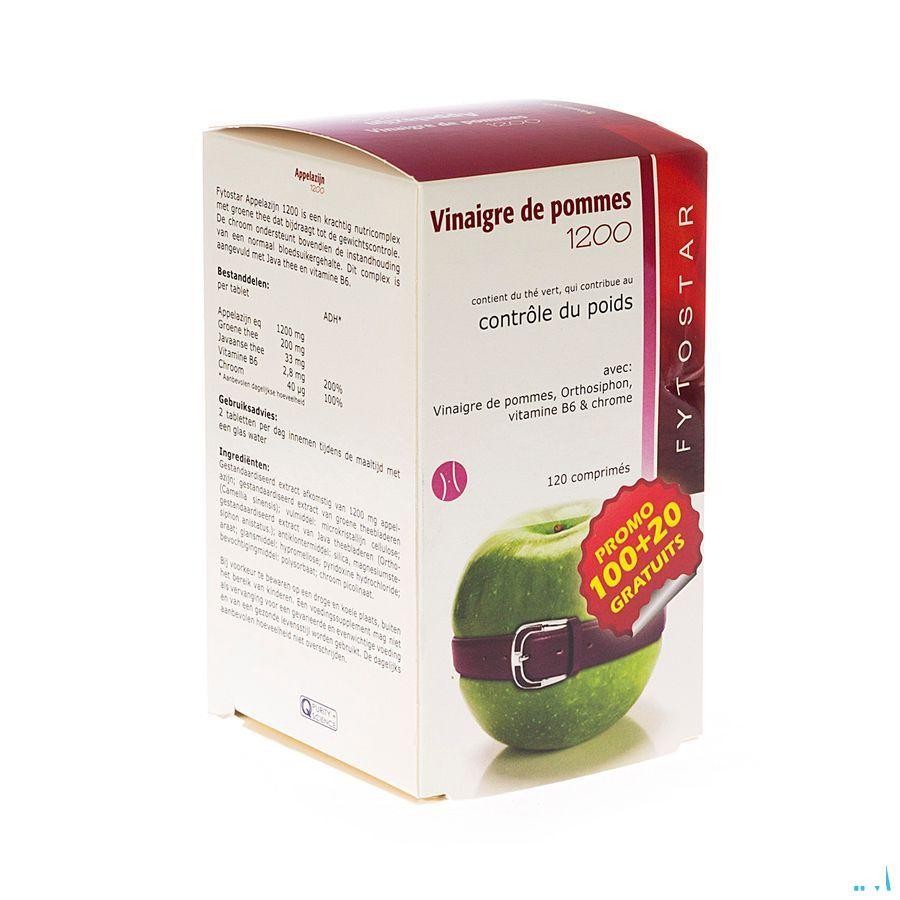 Fytostar Vinaigre 1200 Maxi Comprimes 120  -  Ocebio