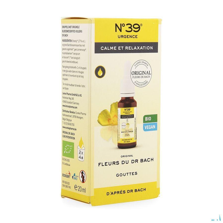 Bachbloesem Bio Nr 39 Noodgevallen Druppels 20 ml  -  Eureka Pharma