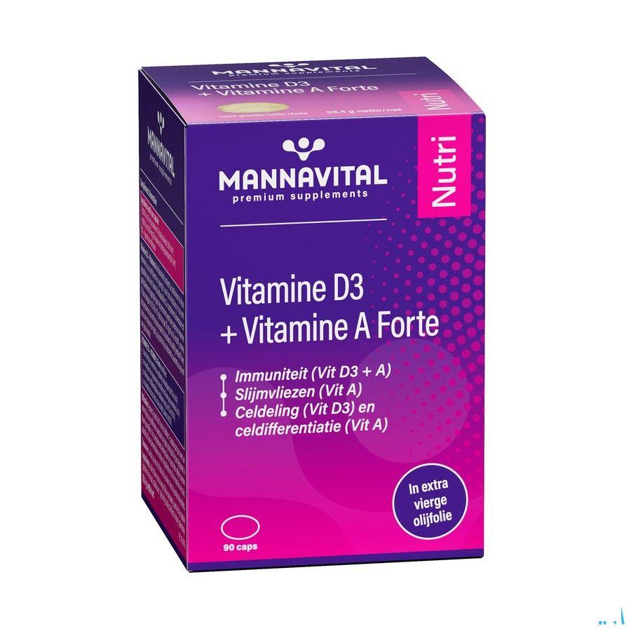 Mannavital Vitamine D3 + Vitamine A Forte Caps 90