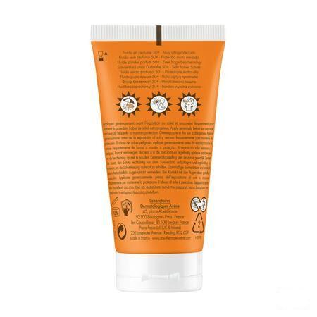 Avene Zon Ip50 + Fluide Zonder Parfum 50 ml  -  Avene