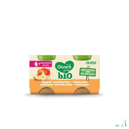 Olvarit Bio Pomme Nectarine Banane 4M 2X125G  -  Nutricia