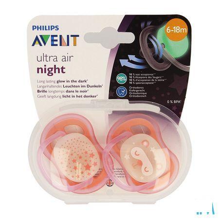 Philips Avent Fopspeen +6M Air Night Girls  -  Bomedys