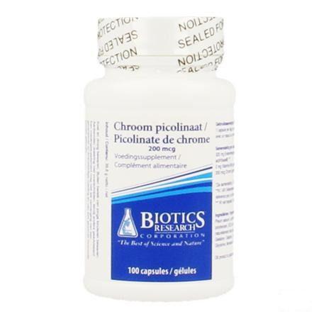 Biotics Chroom Picolinaat 200mcg 100 gélules  -  Energetica Natura