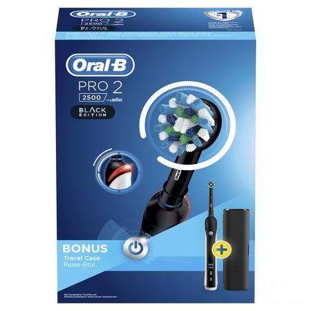 Oral-B Pro 2500 Black Borstel Crossact + travel Case