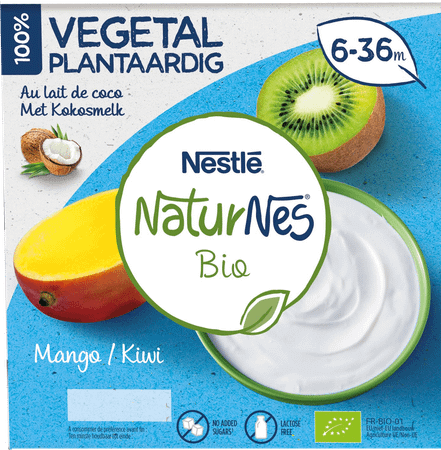Naturnes Plantaardig Mango Kiwi Pot 4X90G  -  Nestle