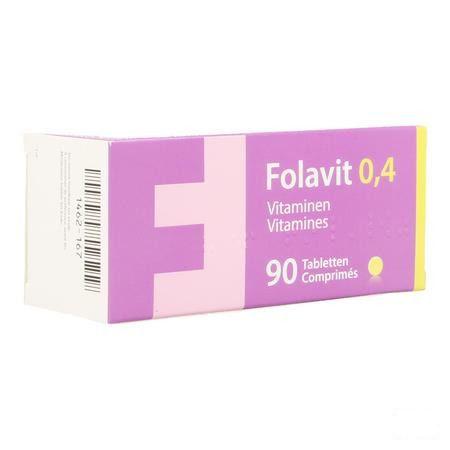 Folavit 0,4 mg Comprimes 90 X 0,4 mg 3761517  -  Kela Pharma