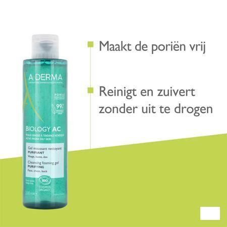 Aderma Biology Ac Zuiv. Schuim.Reinig.Gel 200 ml