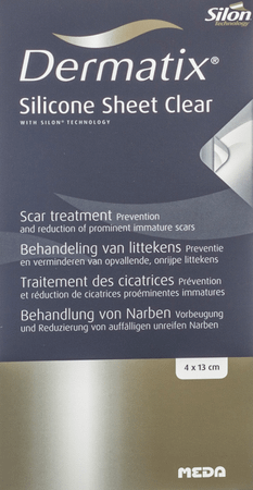 Dermatix Silicone Sheet Clear Adhesive 4x13cm 1