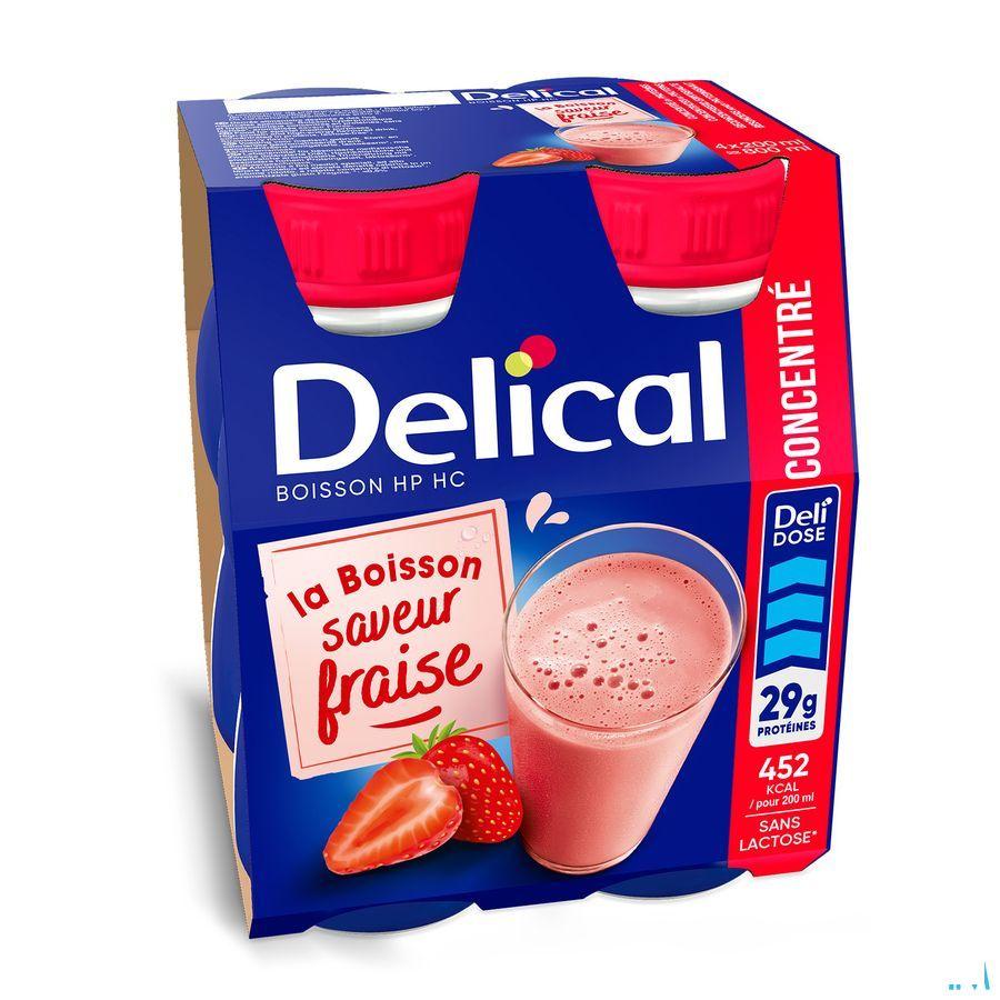 Delical Geconcentr. Aardbei 4x200 ml  -  Bs Nutrition