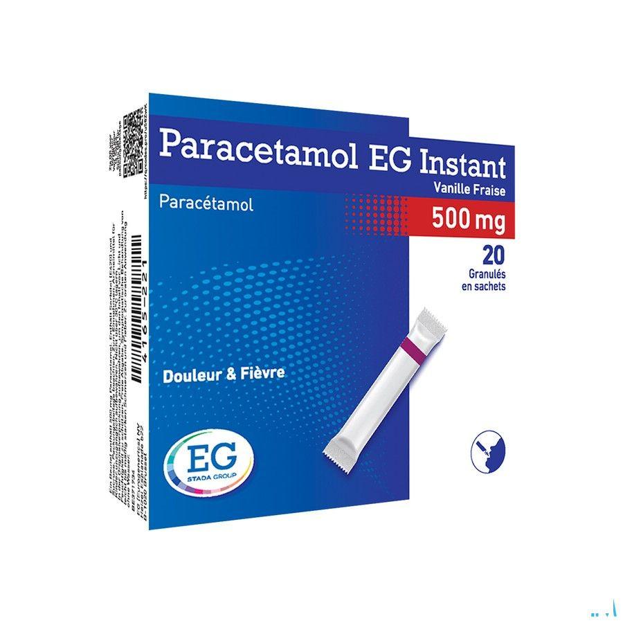 Paracetamol Eg Inst.500 mg Vanil-Aardbei Zakje 20  -  EG