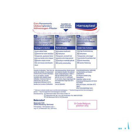 Hansaplast Pansement Cors 8  -  Beiersdorf