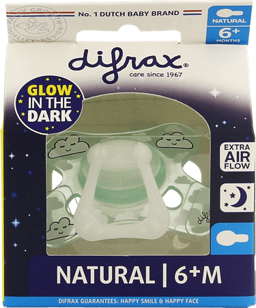 Difrax Sucette Natural 6 + Nuit  -  Difrax