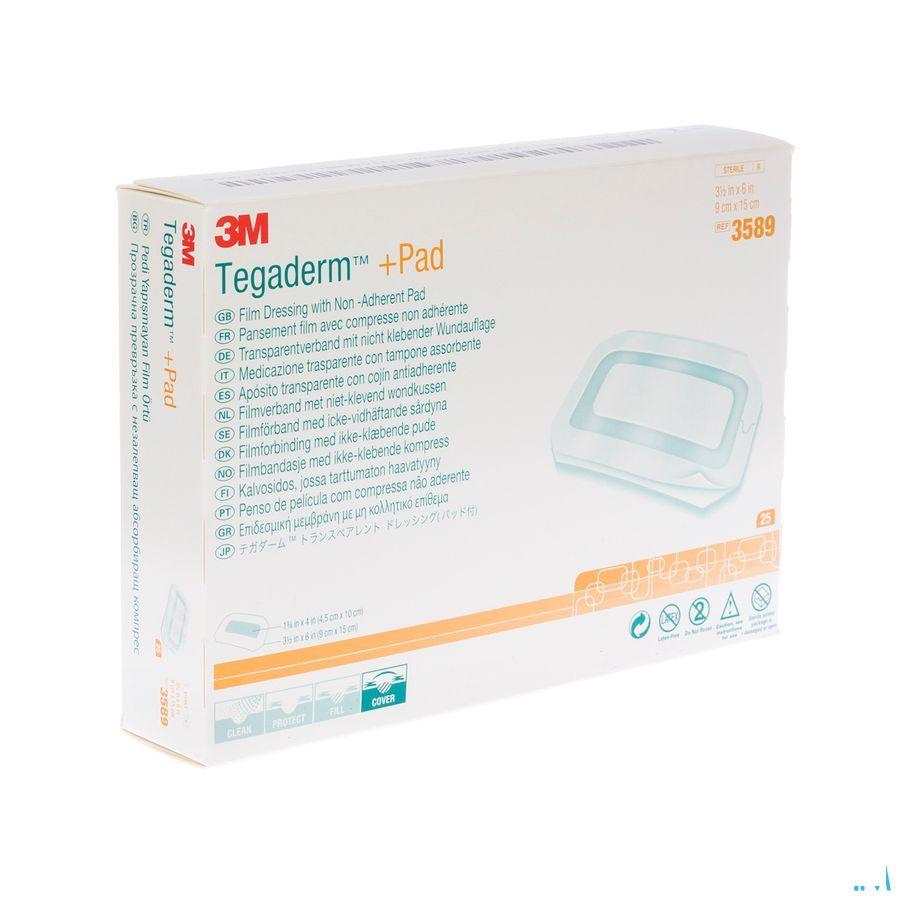 Tegaderm + Pad 3m Transp Steril 9cmx15cm 25 3589  -  3M