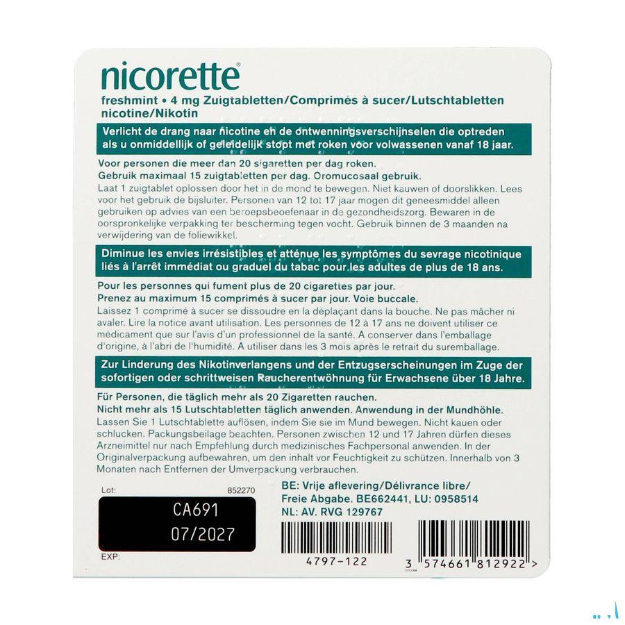 Nicorette Freshmint 4Mg Zuigtabl Z/Suiker 80