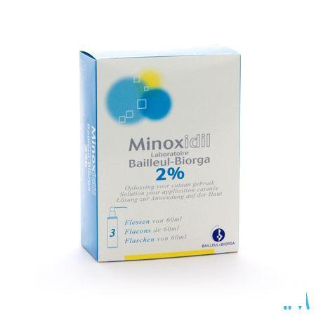 Minoxidil Biorga 2% Oplossing Cutaan Koffer Flacon 3x60 ml