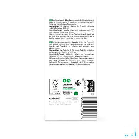 Purasana Chlorella Broken Cell Wall Bio Comprimes 180