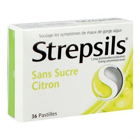 Strepsils Sans Sucre Citron Pastille 36