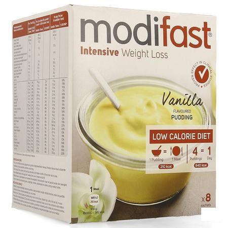 Modifast Vanilla Flavoured Pudding 8x55 gr  -  Nutrition & Sante