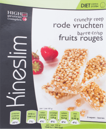 Kineslim Barre Crisp Fruits Rouge 3x40 gr  -  Ocebio