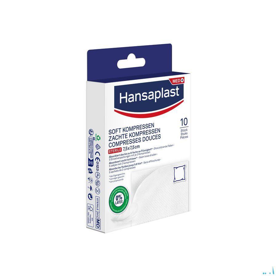 Hansaplast Soft Compress 7,5Cm x 7,5Cm 10