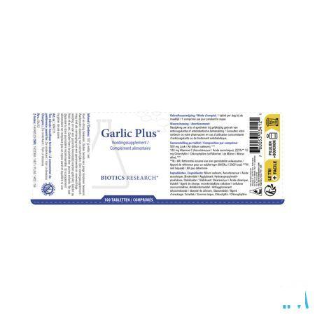 Biotics Garlic Plus 100 tabletten  -  Energetica Natura