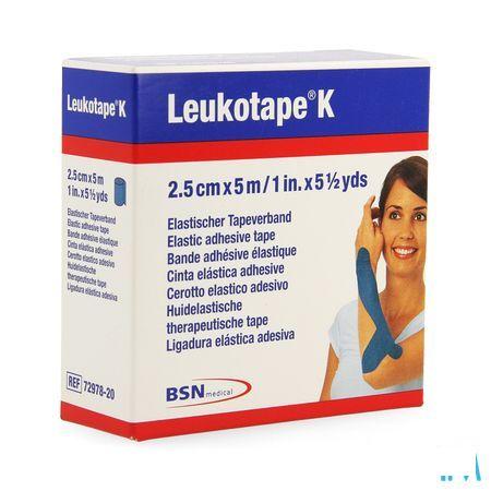 Leukotape K Bande Adh Elast Bleu 2,5cm x 5M 1