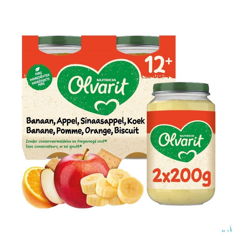 Olvarit Banaan Appel Sinaasappel Koek 2x200 gr 12m51  -  Nutricia