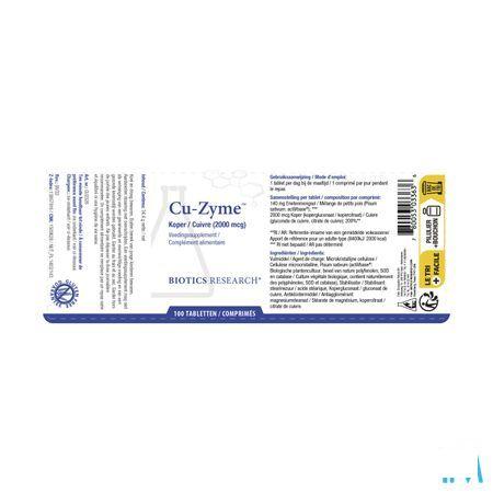 Biotics Cu-Zyme 2mg 100 tabletten  -  Energetica Natura